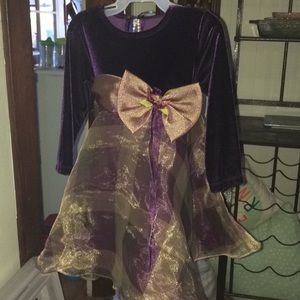 Purple velvet/plaid dress